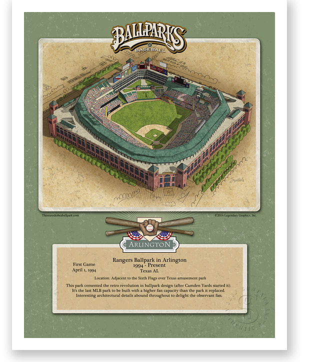 11 x 17 print of Ballpark in Arlington