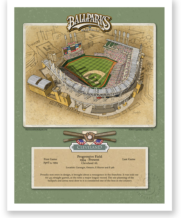 11 x 14 print of Progressive Field