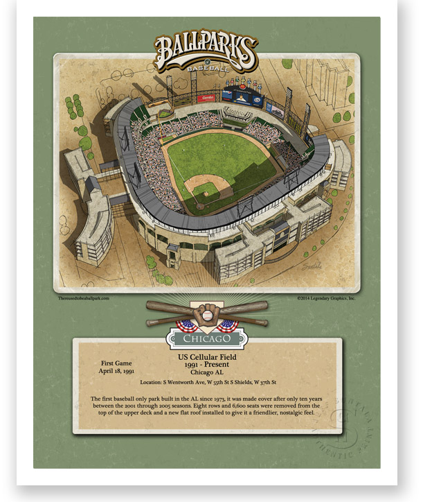 11 x 14 inch unframed print of US Cellular Park