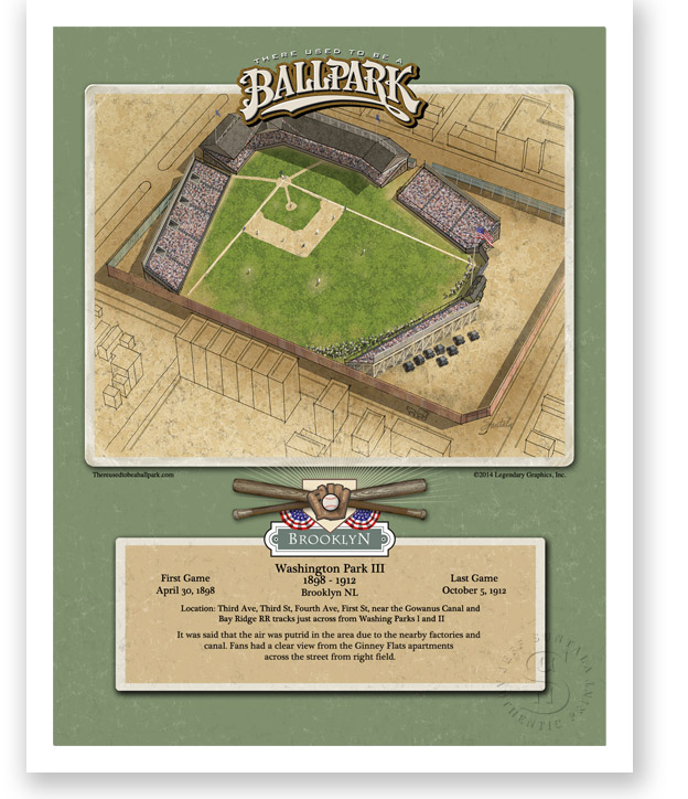 Poster of Washington Park ballpark Brooklyn, NY