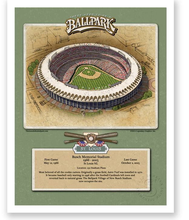 11" x 14" print of Busch Stadium
