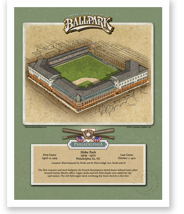 11" x 14" poster featuring Shibe Park.