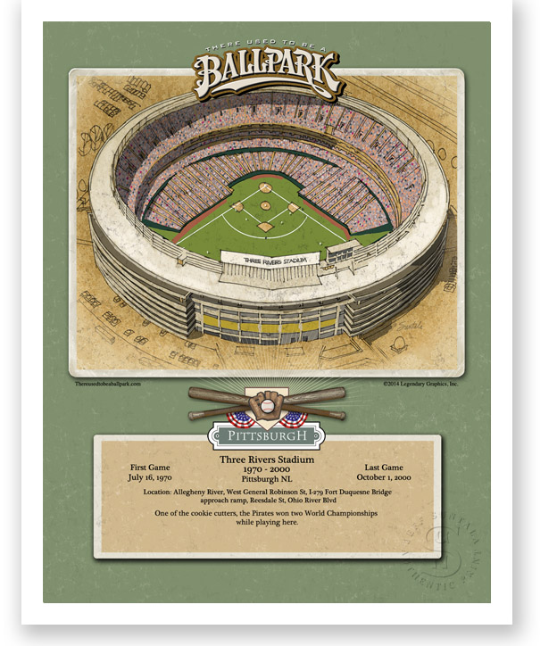 11" x 14" print of Three Rivers Stadium
