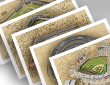 thumbnail of all 5 Cleveland ballpark 13x19 prints