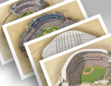 thumbnail of All 4 Twins ballparks in individual 13x19 prints