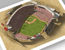 thumbnail of 13x19 print of aerial view of Great American Ballpark