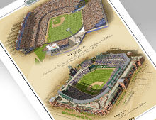 Thumbnail of 13x19 print featuring both Colorado MLB ballparks