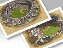 Thumbnail of 23x29 prints of both San Diego Padres ballparks.