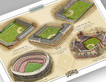 Thumbnail of 13x19 print featuring all 5 major Philadelphia ballparks.