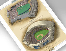 thumbnail of 13x19 print featuring Exhibition Stadium and Rogers Centre.